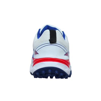 TOTAL PS-Blaster Cricket Rubber Spike Shoes-WHITE-RED-BLUE-8-3