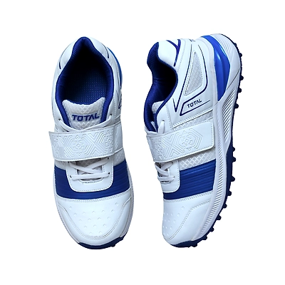 TOTAL MRK-PLAYER Cricket Rubber Spike Shoes-WHITE/BLUE-9-1