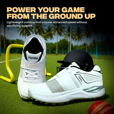 TOTAL MRK-PLAYER Cricket Rubber Spike Shoes-7-WHITE/GREY-4