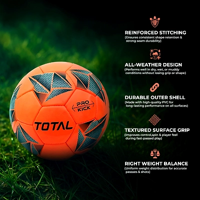 TOTAL KickPro Football Durable Training &amp; Match Ball for Kids &amp; Beginners-3-Orange-4