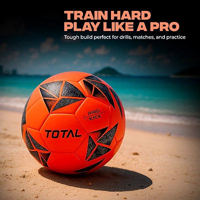 TOTAL KickPro Football Durable Training &amp; Match Ball for Kids &amp; Beginners-4-Orange-3