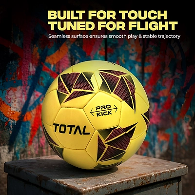 TOTAL KickPro Football Durable Training &amp; Match Ball for Kids &amp; Beginners-5-Yellow-3
