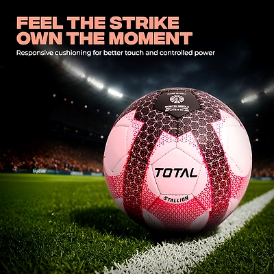TOTAL PVC Football Durable Training &amp; Match Ball for Kids &amp; Beginners-White-Red-5-2