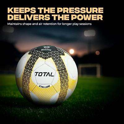 TOTAL PVC Football Durable Training &amp; Match Ball for Kids &amp; Beginners-White-Yellow-5-2