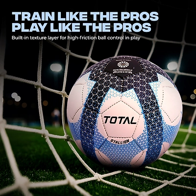 TOTAL PVC Football Durable Training &amp; Match Ball for Kids &amp; Beginners-White-Blue-5-2
