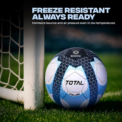 TOTAL PVC Football Durable Training &amp; Match Ball for Kids &amp; Beginners-White-Blue-5-3