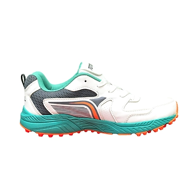 Total Vintage 24 Cricket Shoes Rubber Spike Sole-White/Orange-11-2