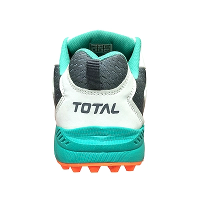 Total Vintage 24 Cricket Shoes Rubber Spike Sole-White/Orange-8-3