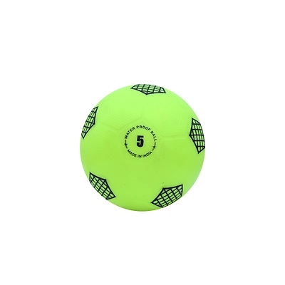 TOTAL Home Play Waterproof Football – Soft Rubber Moulded Soccer Ball for Kids &amp; Beginners-Fluorescent Yellow-5-1