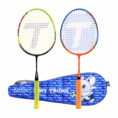 Total Tiny Trunk Badminton Racquet Set for Kids, Lightweight Aluminium Racquets with Cover - Set of 2-56694