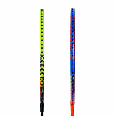 Total Tiny Trunk Badminton Racquet Set for Kids, Lightweight Aluminium Racquets with Cover - Set of 2-BLACK / ORANGE-MINI-1