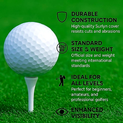 Total Golf White Ball - Enhance Your Game with Durable Performance-White-3-2