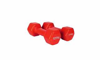 TOTAL Vinyl Coated Hexa Dumbbell Set for Home Workout and Strength Training (Pair)