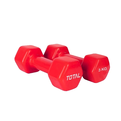 TOTAL Vinyl Coated Hexa Dumbbell Set for Home Workout and Strength Training (Pair)-39938