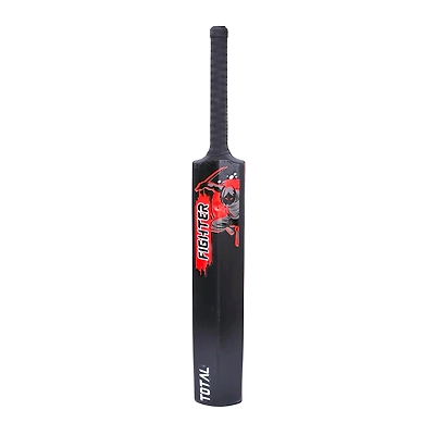 TOTAL PVC Cricket Bat – Lightweight Plastic Bat for Tennis Ball, Size 8 for Ages 15+-Fighter-Black-PVC-1