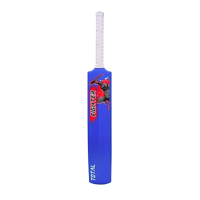 TOTAL PVC Cricket Bat – Lightweight Plastic Bat for Tennis Ball, Size 8 for Ages 15+-Fighter-Blue-PVC-1