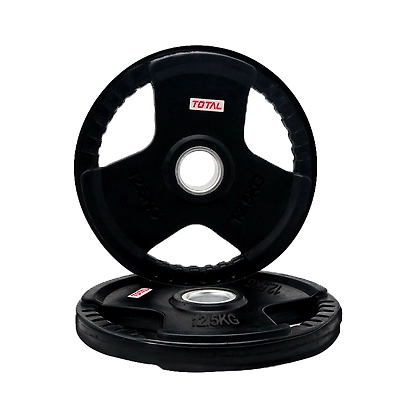 TOTAL Olympic Rubber-Coated Weight Plates Set of 2-Black-12.5 KG-2-2