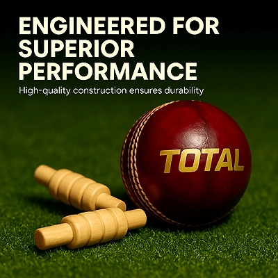 TOTAL Leather Cricket Season Ball-Red-Club-156g-4
