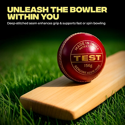 TOTAL Leather Cricket Season Ball-Test-156-Red-2