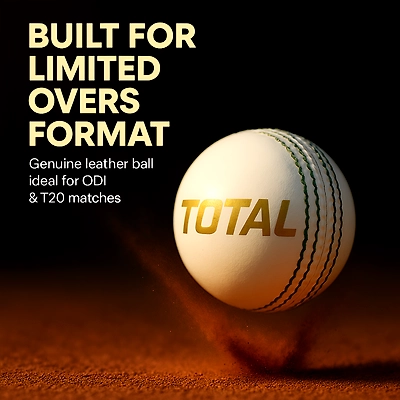 TOTAL Leather Cricket Season Ball-Practice-142g-White-4