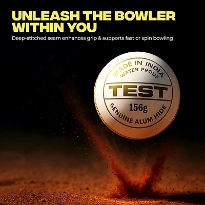 TOTAL Leather Cricket Season Ball-Test-156g-White-3