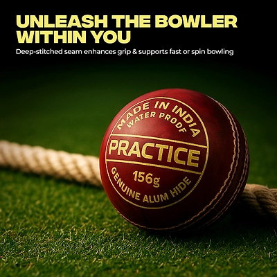 TOTAL Leather Cricket Season Ball-Practice-142g-Red-3