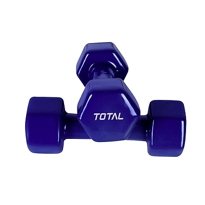 TOTAL Vinyl Coated Hexa Dumbbell Set for Home Workout and Strength Training (Pair)-BLUE-2 KG-1