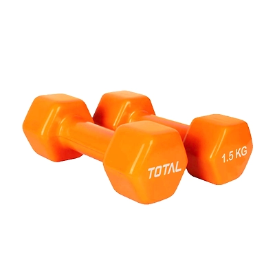 TOTAL Vinyl Coated Hexa Dumbbell Set for Home Workout and Strength Training (Pair)-39935