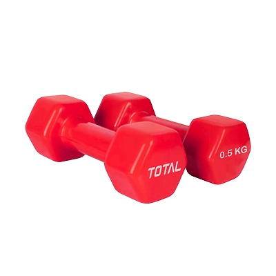 TOTAL Vinyl Coated Hexa Dumbbell Set for Home Workout and Strength Training (Pair)-39937