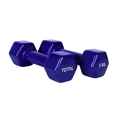 TOTAL Vinyl Coated Hexa Dumbbell Set for Home Workout and Strength Training (Pair)-39934