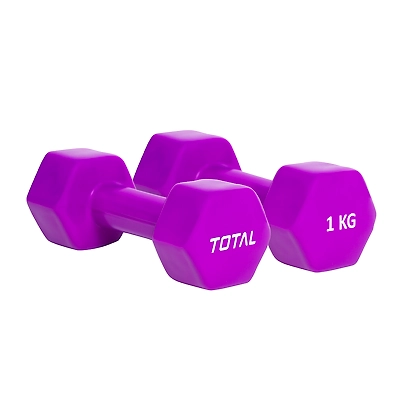 TOTAL Vinyl Coated Hexa Dumbbell Set for Home Workout and Strength Training (Pair)-39936
