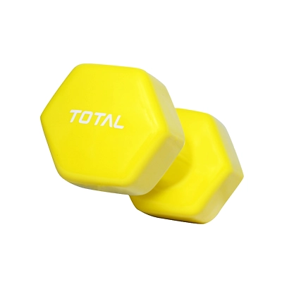 TOTAL Vinyl Coated Hexa Dumbbell Set for Home Workout and Strength Training (Pair)-YELLOW-4 KG-1