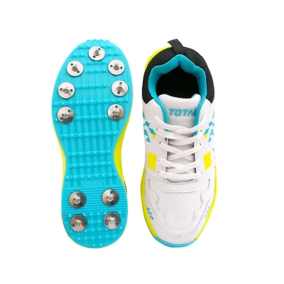 Total T-Terminator Metal Spike Cricket Shoes for Men-BLACK / YELLOW-8-2
