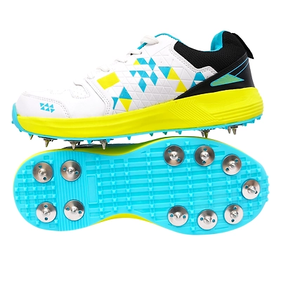 Total T-Terminator Metal Spike Cricket Shoes for Men-BLACK / YELLOW-8-1