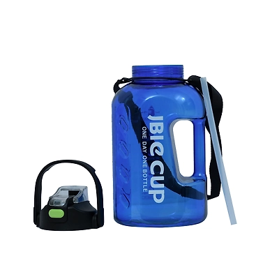 TOTAL Big Water Bottle with Straw &amp; Handle BPA-Free Leakproof Gym Sipper-TS6-3-3 L-Blue-3