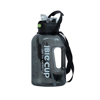 TOTAL Big Water Bottle with Straw &amp; Handle BPA-Free Leakproof Gym Sipper-TS6-3-3 L-Black-2