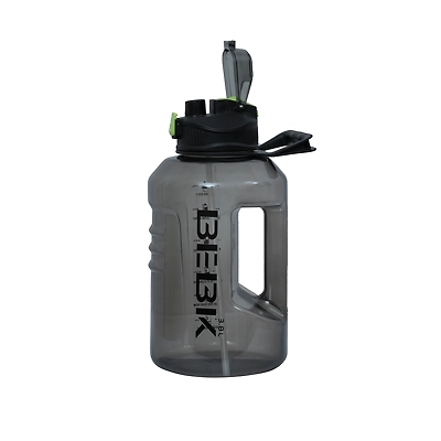 TOTAL Big Water Bottle with Straw &amp; Handle BPA-Free Leakproof Gym Sipper-Black-3 L-TS6-4-2