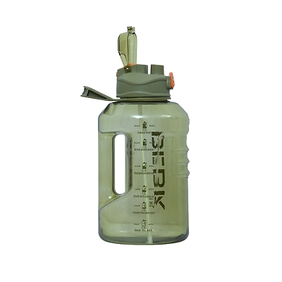 TOTAL Big Water Bottle with Straw &amp; Handle BPA-Free Leakproof Gym Sipper-3 L-Olive-TS6-4-1