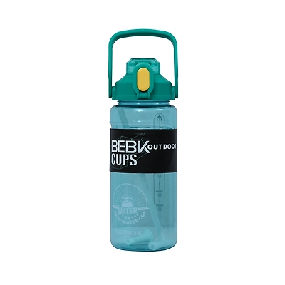 TOTAL Big Water Bottle with Straw &amp; Handle BPA-Free Leakproof Gym Sipper-56314