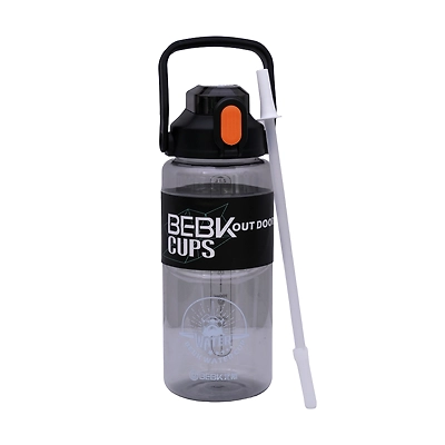 TOTAL Big Water Bottle with Straw &amp; Handle BPA-Free Leakproof Gym Sipper-Black-2 L-TS6-11-2