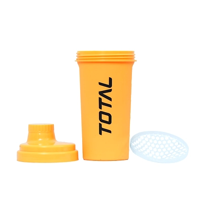 TOTAL Protein Shaker Bottle – Leakproof Gym Blender with Mixing Mesh for Pre/Post Workout Drinks-700 ml-Yellow-2