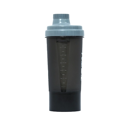 TOTAL Protein Shaker Bottle – Leakproof Gym Blender with Mixing Mesh for Pre/Post Workout Drinks-600 ml-Black-1
