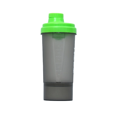 TOTAL Protein Shaker Bottle – Leakproof Gym Blender with Mixing Mesh for Pre/Post Workout Drinks-600 ml-Black Green-1
