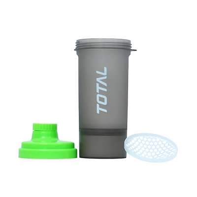 TOTAL Protein Shaker Bottle – Leakproof Gym Blender with Mixing Mesh for Pre/Post Workout Drinks-600 ml-Black Green-2