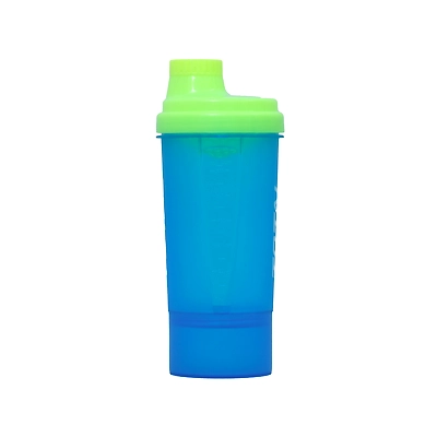 TOTAL Protein Shaker Bottle – Leakproof Gym Blender with Mixing Mesh for Pre/Post Workout Drinks-600 ml-Blue/ Fluorescent-1