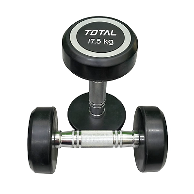 Total Round Rubber‑Coated Dumbbell Set of 2-17.5 KG-Black-1