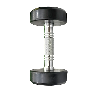 Total Round Rubber‑Coated Dumbbell Set of 2-2.5 KG-Black-4