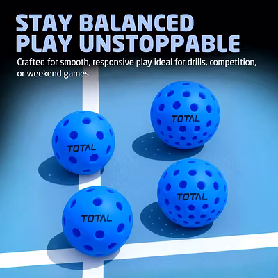 Total Pickleball Balls Pack of 4 (2 Indoor &amp; 2 Outdoor)-Blue-4-2