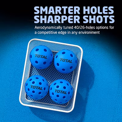 Total Pickleball Balls Pack of 4 (2 Indoor &amp; 2 Outdoor)-Blue-4-1