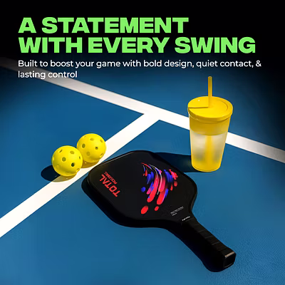 Total Pickleball Paddle Racket with 14mm Glass Fiber surface-Black/Red/Blue-14 MM-2